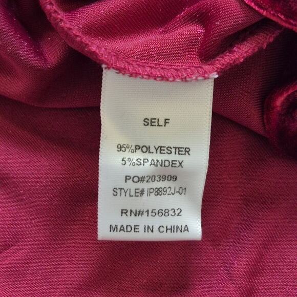 Bibi Velvet Blouse Button Up Pleated S/S Boho Romance Relaxed Oversized Small - Picture 6 of 6